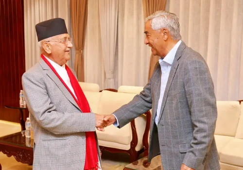 बालुवाटारमा ओली र देउवासहितका नेताहरू छलफलमा