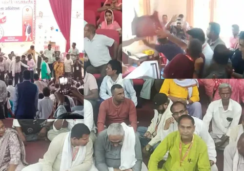 एमाले धनुषा अधिवेशनमा कुर्सी हानाहान