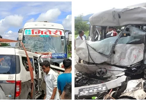 चितवनमा बस र माइक्रो ठोक्किँदा सात जनाको मृत्यु