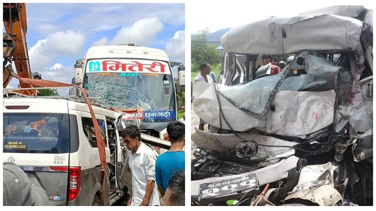 चितवनमा बस र माइक्रो ठोक्किँदा सात जनाको मृत्यु