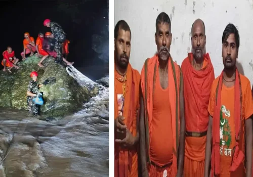 सुन्दरीजलको बाढीमा फसेका ५ जनाको उद्धार