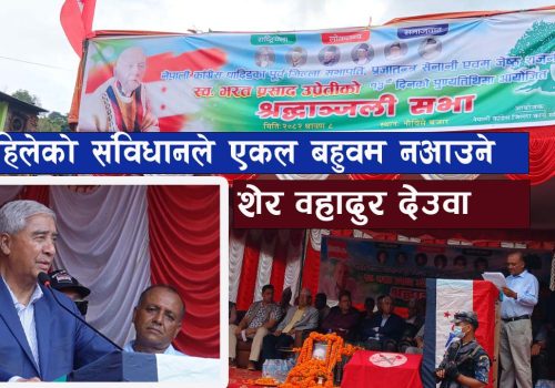 एकल वहुमत ल्याउन संविधानले मुस्किल : शेर वहादुर देउवा