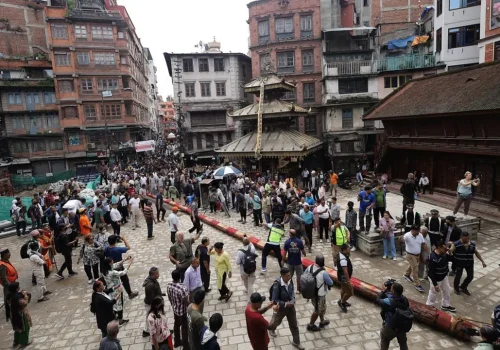 इन्द्रजात्राको लिङ्गो नगर प्रवेश गराइयो