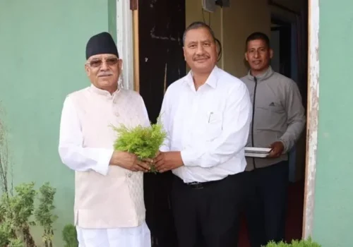 विप्लवलाई भेट्न हरिसिद्धि पुगे प्रचण्ड