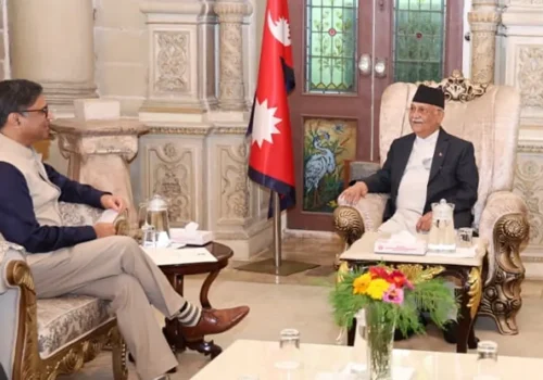 प्रधानमन्त्री र भारतीय विदेश सचिवबीच सिंहदरबारमा भेटवार्ता