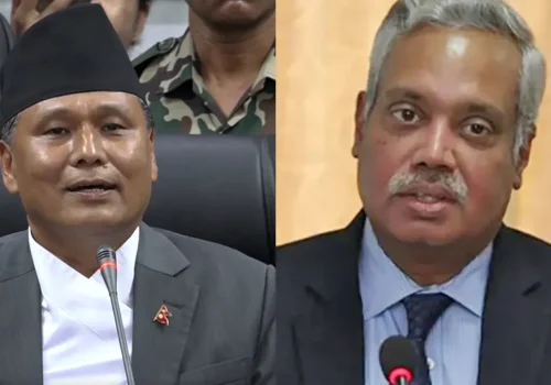 ऊर्जामन्त्री घिसिङ र भारतीय राजदूत नविन श्रीवास्तवबिच भेटवार्ता