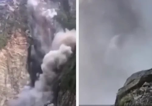 दोलखाको खराने खोला नजिक भीषण पहिरो