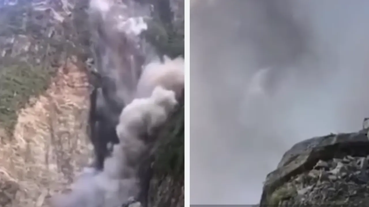 दोलखाको खराने खोला नजिक भीषण पहिरो