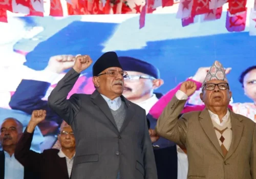 भृकुटीमण्डपमा नेपाली कम्युनिस्ट पार्टी एकता घोषणा सभा