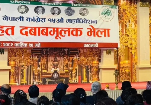 काठमाडौंमा कांग्रेसको नियमित महाधिवेशन पक्षधरको भेला