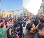 कांग्रेसका दुई पक्ष निर्वाचन आयोगको गेटबाहिर नाराबाजी