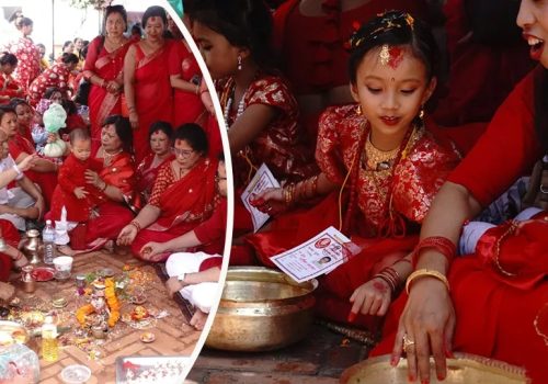 वसन्तपुरमा सामूहिक कुमारी पूजा, तस्बिरमा हेर्नुहोस्