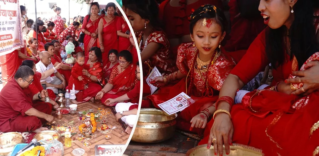 वसन्तपुरमा सामूहिक कुमारी पूजा, तस्बिरमा हेर्नुहोस्
