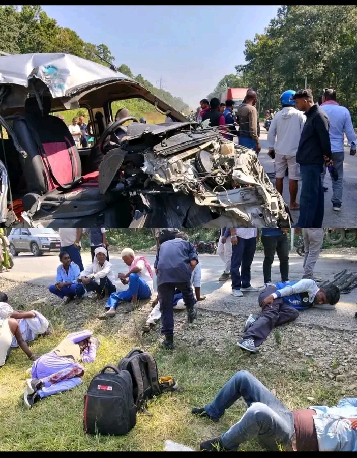 सर्लाहीमा ट्रक र ईभी गाडी ठोक्किँदा १२ जना घाइते, एकको अवस्था गम्भीर
