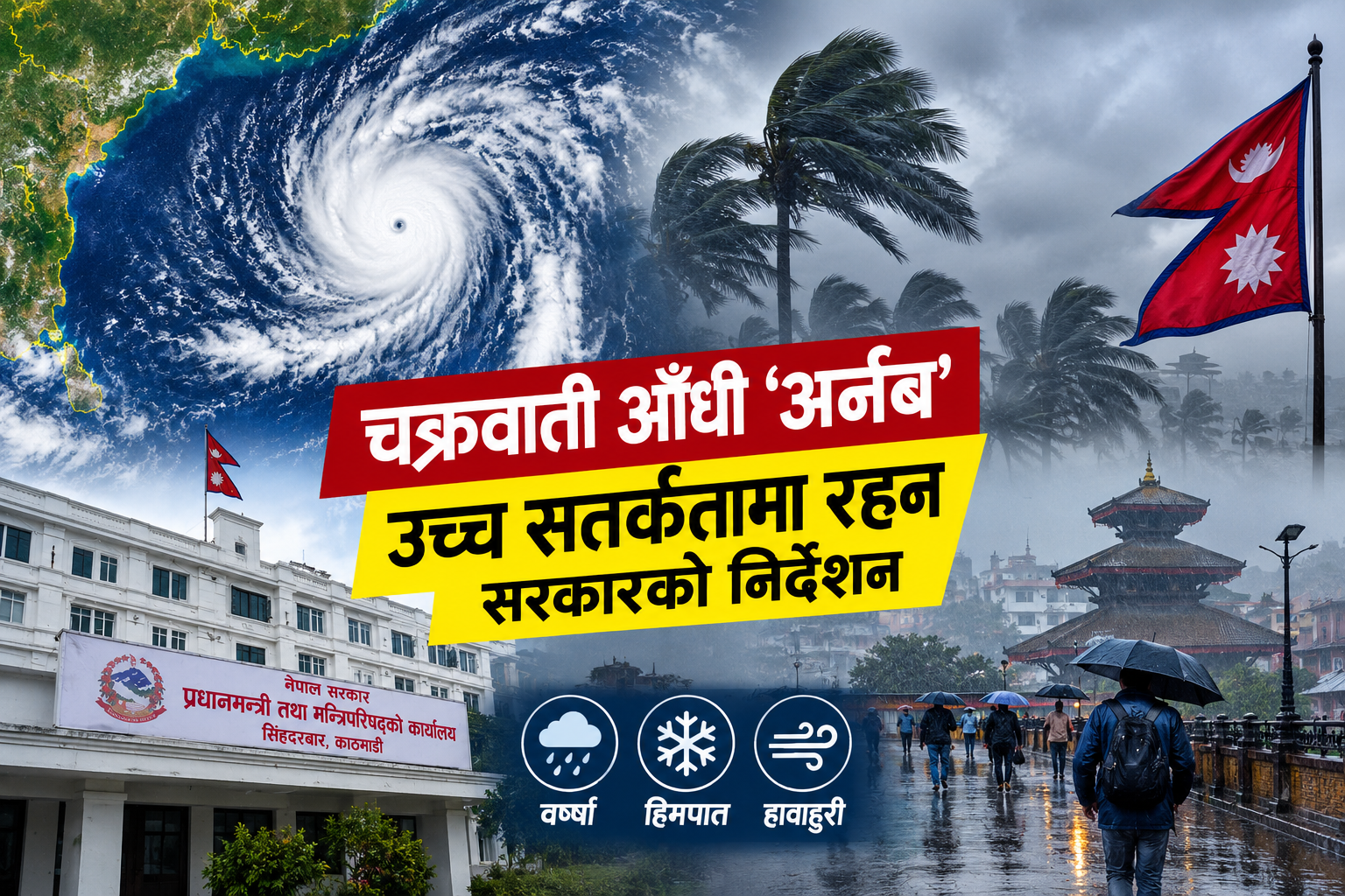 चक्रवाती आँधी ‘अर्नब’को सम्भावित असर : उच्च सतर्कतामा रहन सरकारको निर्देशन